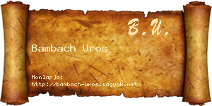 Bambach Uros névjegykártya